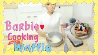 Miniature Cooking Waffle Barbie Doll Stop Motion 