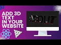 Glossy 3D text in React three fiber tutorial Threejs
