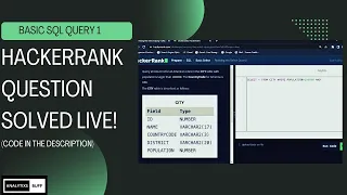 HACKERRANK SQL Basic Query Level 1 Question Solved Live SQL