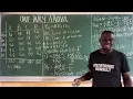 One-way ANOVA complete solution to exam question