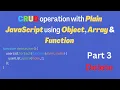 CRUD operation with Plain JavaScript Delete Row from Table