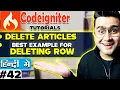CodeIgniter Mini Project Tutorial in Hindi Delete Articles Best Example for Deleting Row