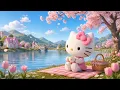 Relaxing Hello Kitty Lofi Spring Lake Ambience Calm Beats for Study Focus