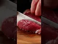 Lagu Ultra Realistic ASMR | Satisfying Knife Cutting Meat on Wooden Board