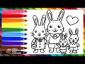 Draw and Color a Cute Family of Bunnies Drawings for Kids