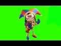 Pomni waving goodbye green screen