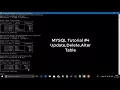 MYSQL Tutorial Update Alter Delete Table