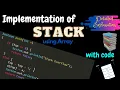 Implementation of Stack Using Array Stack Operations Data Structures Hindi