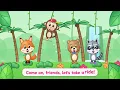 Four Little Friends 🦊🐵🐻🦝 Clap, Stomp & Dance Song for Kids | Sing-Along | GKids