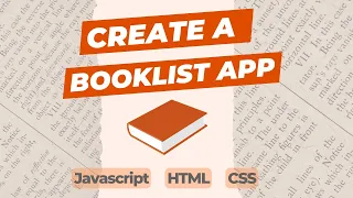 Build a Booklist Web App with HTML CSS JavaScript