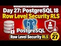 Day 27 PostgreSQL 18 Row Level Security RLS Guide