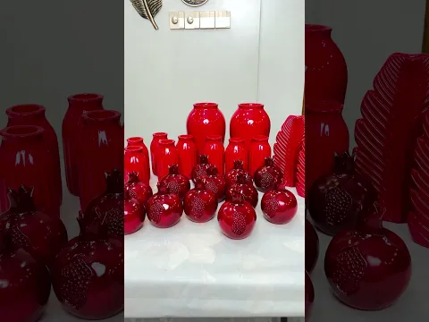 Red color flower vase  #roomdecor