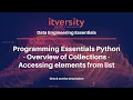 Programming Essentials Python - Overview of Collections