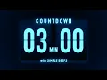 3 Minutes Countdown Timer Flip Clock with Simple Beeps
