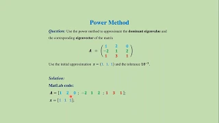 9 1 Power method MatLab code download link