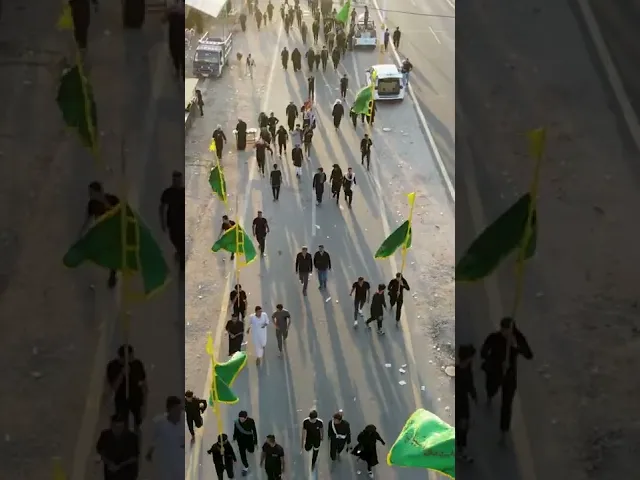 ⁣أنهار تسير لوطن الحسين. وخطوات الأقدام سفنٌ عانقت أمواج الحب.توزعت الطرق والهدف واحد، والنداء الاخير