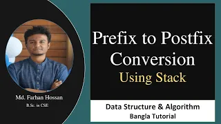 Prefix to Postfix conversion Using stack Data Structure Algorithm Bangla Tutorial