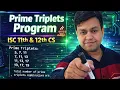 Prime Triplets Program in Java ISC class 11 12 CS by YP Computer Classes