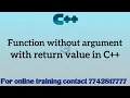 function without argument with return value in c