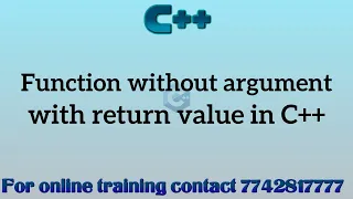 function without argument with return value in c