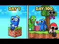 Download Lagu 100 DAYS Skyblock as RAINBOW FRIENDS! (Minecraft)