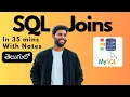 Complete SQL JOINS Tutorial for Beginners With Notes left Inner Right Natural and Cross Joins