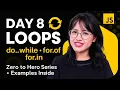 Day 8 JavaScript Loops MASTERCLASS do while for of for in Explained with Examples