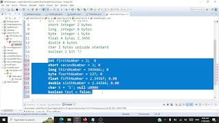 Primitive Data types in Java int short byte long float double char and boolean