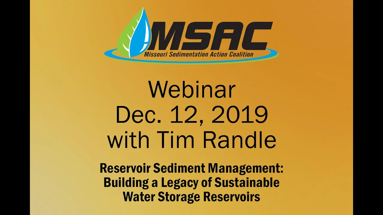 Building a Legacy of Sustainable Water Storage Reservoirs - Webinar presented by Tim Randle