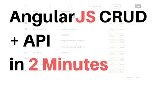 AngularJs CRUD With API in 2 Minutes