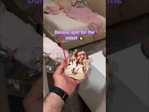 Homemade banana split! #food #icecream #middlechild #homemade #shorts #funnyshorts #youtubeshorts