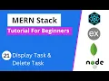 MERN Stack Tutorial - Display Task Delete Task