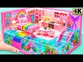 Make Amazing Barbie Mermaid House with Giant Swimming Pool Rainbow Stairs Pink Bedroom DIY Mini