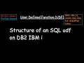 Structure of an SQL udf on DB2 for i SQL