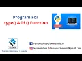 type and id function in Python Programming Language