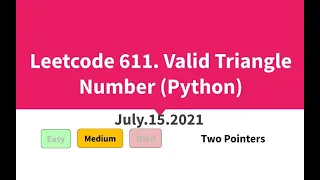 Leetcode 611 Valid Triangle Number Python