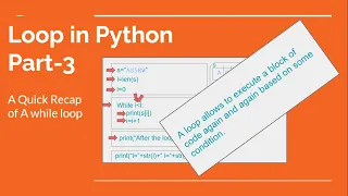 Loop in Python part-3 A quick recap of a while loop