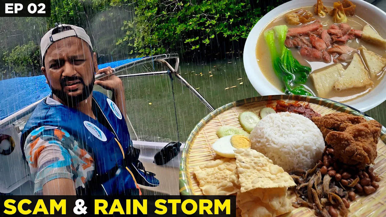 Rain Storm mai phas gai   Scam ho gaya   Traditional Street Food of Malaysia in Beautiful Langkawi