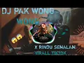 DJ PAK WONG WONG X RINDU SEMALAM X MELODY VIRAL TIKTOK || MENGKANE😱
