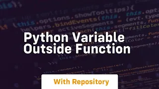 python variable outside function