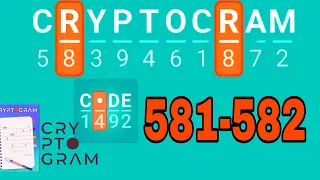 CRYPTOGRAM Word Logic Puzzles level 581 582