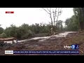 See stream turned into river washes away Volcano Road near Pahala