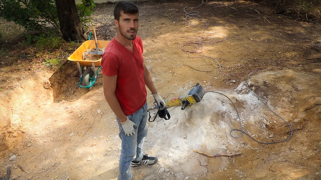 Building Off Grid Log Cabin: Intense days of Rock Drilling to Solo create foundation of my Tiny Home