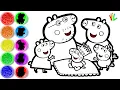 How to draw Peppa Pig s Family and Evie Pig - Peppa Pig Drawing
