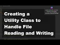 Java 2 Online Files 02 Creating a Utility Class to Handling File Reading and Writing