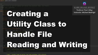 Java 2 Online Files 02 Creating a Utility Class to Handling File Reading and Writing