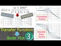 Drawing Bode Plot From Transfer Function Second-Order - Double Zero Complex Poles Example 3