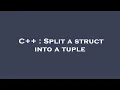 C Split a struct into a tuple