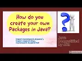 How to create your own Packages in Java