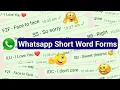 Chatting Short Words Whatsapp Chatting Short forms Slang English whatsapp chatting language